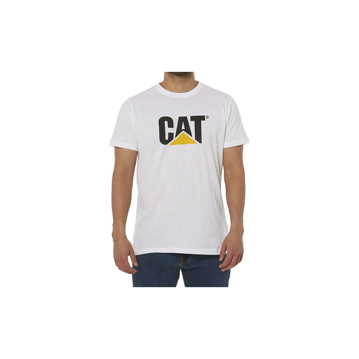 Caterpillar Original Logo - Mens T-Shirts - White - NZ (860GFVHKS)